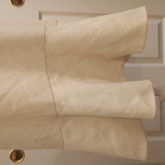 Embellished Women's Round Neck Cream Short Sleeve Fluted Hem Shift Dress Size XL - Picture 4 of 11